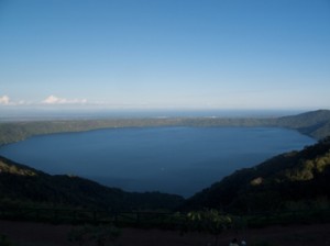 Catarina Overlook for a picture of the Apoyo Lagoon, Granada, and Lake Nicaragua
