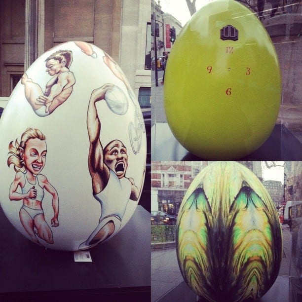 Three of the London Easter Eggs Three of the London Easter Eggs