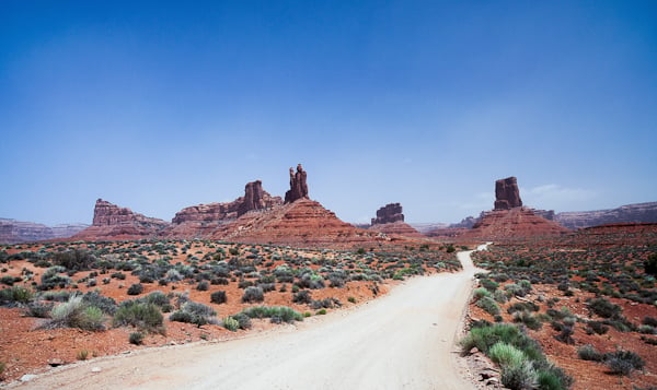 Empty roads through the Valley of the Gods Empty roads through the Valley of the Gods